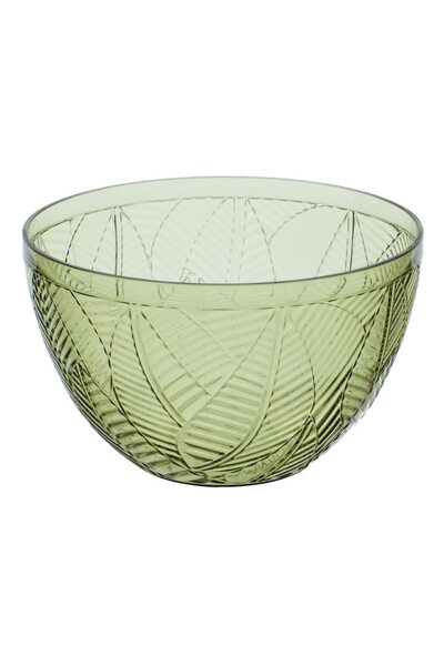 SHOPIENS Plastic Bowl, Tropical Leaf Pattern, Green, 850 ml, MYONNA