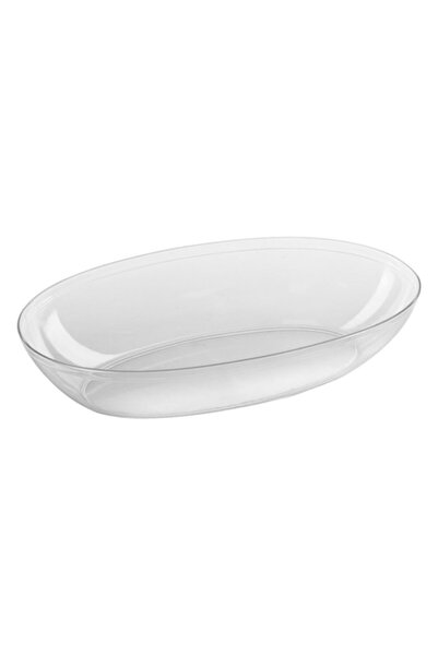 SHOPIENS Oval Plastic Tray, Transparent Model, Dimensions 26x16x5.5cm