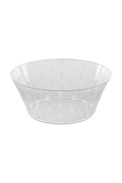 SHOPIENS Plastic Bowl, Striped Pattern, Transparent, 20x8 cm, 1.55 L
