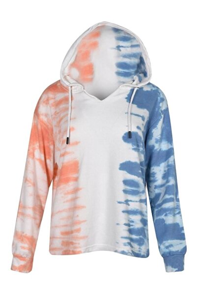 SHOPIENS Tie Dye Hoodie, Women's, Long Sleeve, Hooded, Multicolor, One Size