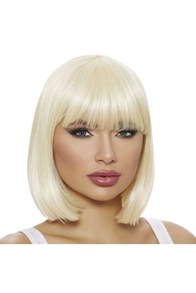 SHOPIENS Perucă sintetică blondă (coafabilă la căldură până la 120°C)