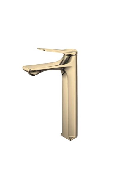 BiXXBi Baterie Lavoar Inalta, Montaj pe Blat, Gold Mat, Cartus Ceramic, Monoc...