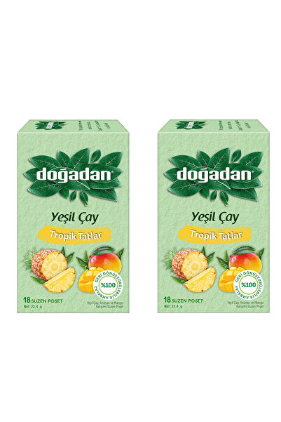 Doğadan أكياس شاي أخضر من تروبيك تاتلز، 18 قطعة