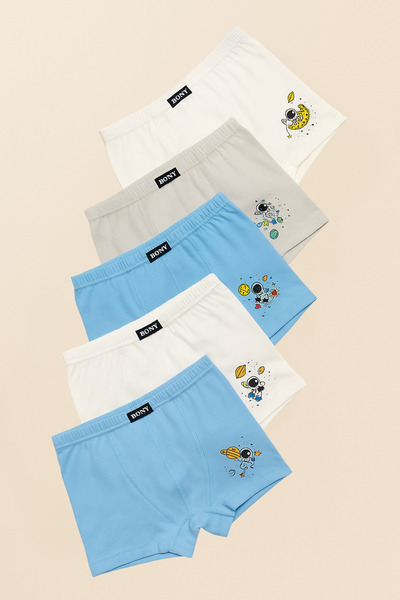 BONY SOCKS Αγόρια Μπόξερ με διαστημικό σχέδιο 5 τεμαχίων