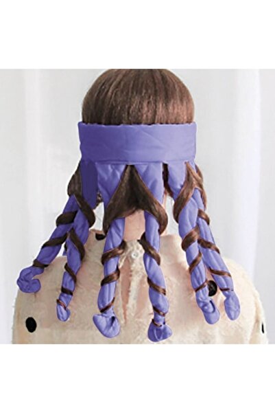 SHOPIENS Bigudiuri de păr fără căldură, panglică, violet, set de 8