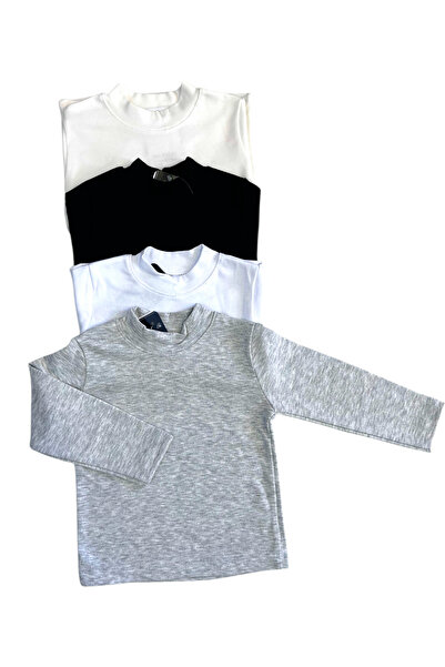 NURTOPU Kız ve erkek çocuk body 4lü günlük kullanıma uygun şık full esnek pamuk kumaş