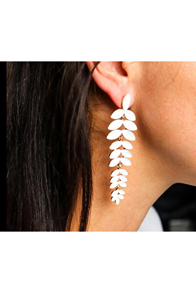 NYMPH Vintage Pearl Glass Earrings – Long Danglers