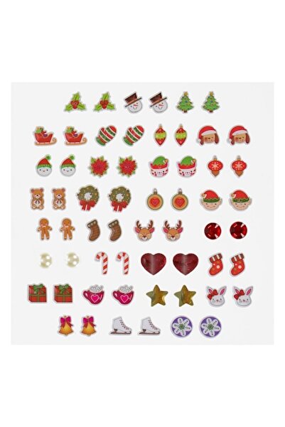 SHOPIENS Self-Adhesive Earrings, Christmas Pattern, 30 Pairs, Multicolor, 14....