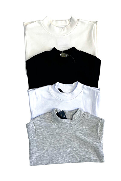 NURTOPU Kız ve erkek çocuk body 4lü günlük kullanıma uygun şık full esnek pamuk kumaş