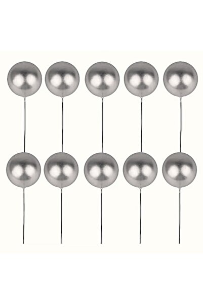 VERSAGO Σετ 10 ασημένιων σφαιρών για διακόσμηση τούρτας