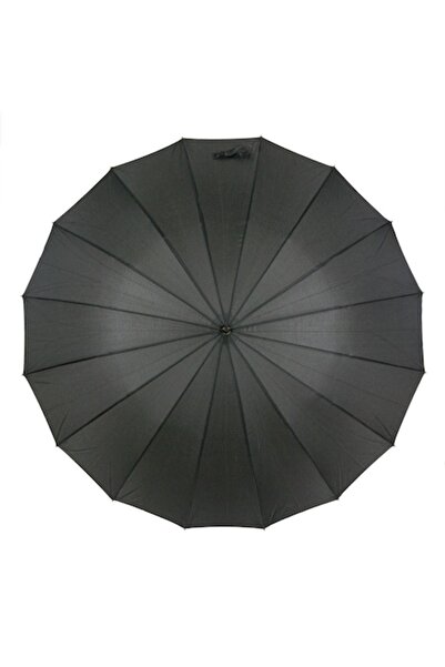 SHOPIENS Automatic Black Umbrella with Cane Handle, Length 93 cm, Diameter 113 cm
