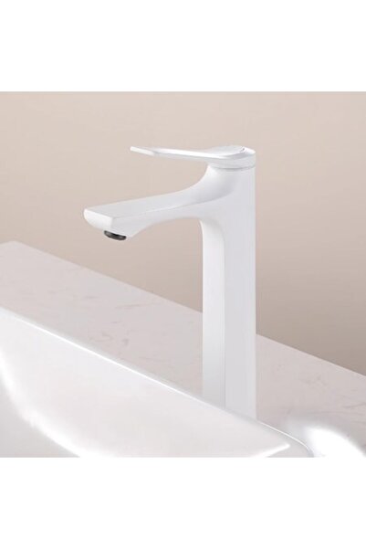 BiXXBi Baterie Lavoar Inalta, Montaj pe Blat, Alb Mat, Cartus Ceramic, Monoco...