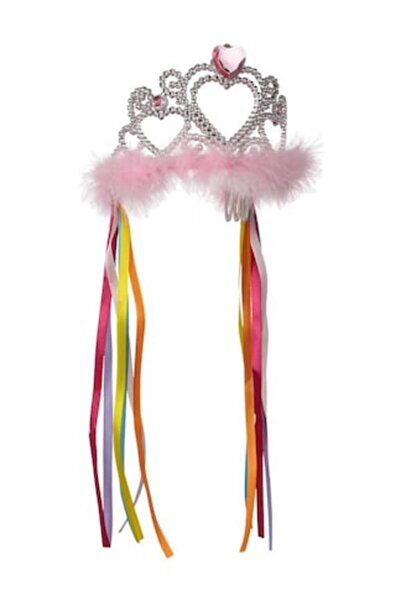 SHOPIENS Coroană de petrecere cu cristale roz și pene roz, multicoloră