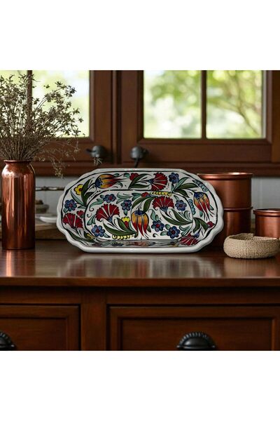 NidaSanatEvi Handmade Square Boat Plate