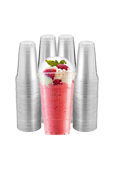 Generic Clear Juice Cups with Lid, 16 oz. (50 Pack)