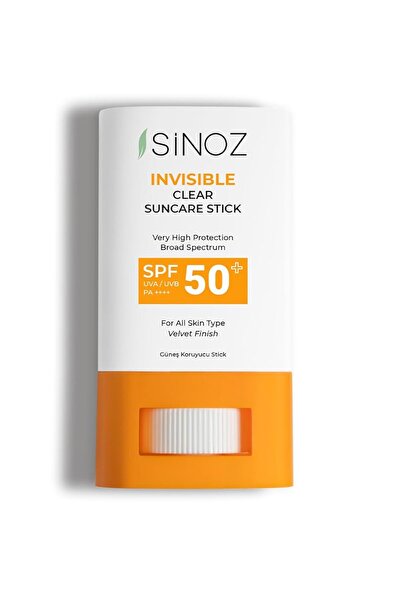 SİNOZ Clear Sunscreen Stick with SPF 50+ - Clear Sunscreen Stick for Face and Body, 0.5 fl oz