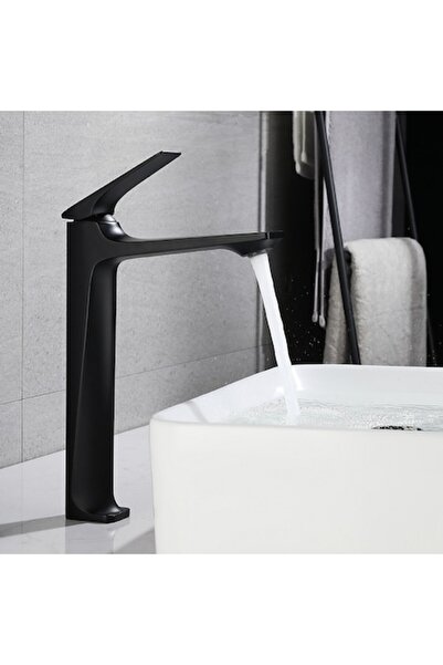 BiXXBi Bath X High Basin Faucet, Matte Black - Deck-Mount Single-Handle, Ceramic Cartridge