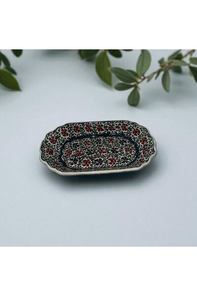 NidaSanatEvi طبق مربع مصنوع يدويًا على شكل قارب