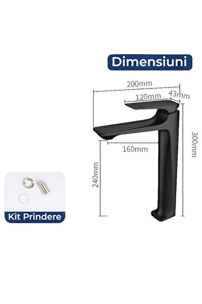 BiXXBi Bath X High Basin Faucet, Matte Black - Deck-Mount Single-Handle, Ceramic Cartridge