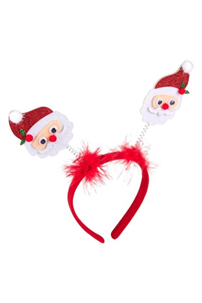 MYONNA IT & E- COMMERCE Santa Claus Hair Crown with Red Feathers, Polyester