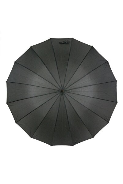 SHOPIENS Automatic Black Umbrella with Cane Handle, Length 93 cm, Diameter 113 cm