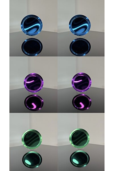 SİNİ Paslanmaz Çelik 6 Adet Yuvarlak Lüx Renkli Kahve, Çay Sunum Servis Tepsisi