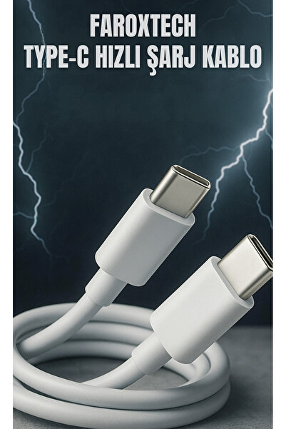 FaroxTech 50W Type-C Hızlı Şarj Aleti + Kablo – Ekonomik Set – Süper Hızlı Şarj – Tüm Type-C Modellerle Uyumlu