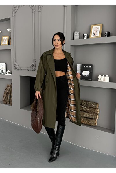 BUUFUU Women's Trench Coat Waterproof Bondit Fabric