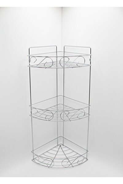 ALSAIF KITCHEN 3-Tier Chrome Metal Corner Bathroom Shelf Multi-Use Space Saving Shower Organizer