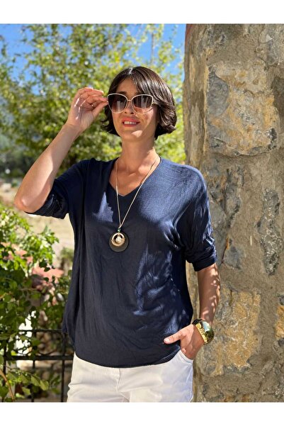 Punta Otantik NC2066RG Ιταλική μπλούζα με κανονική εφαρμογή, με λαιμόκοψη σε ...