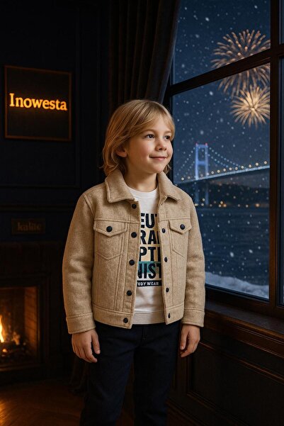 inowesta Boy's Thick Kaşe Jacket 3-Piece Set | Please Choose One Size Larger. |