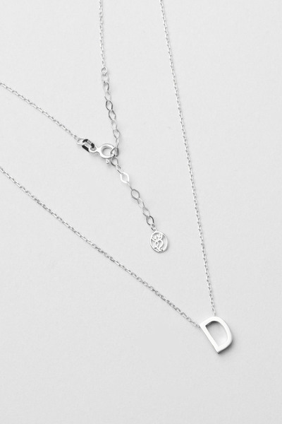 So CHIC... My Story D Harfi 18 Ayar Beyaz Altın Kaplama 45 Cm Gümüş Kolye