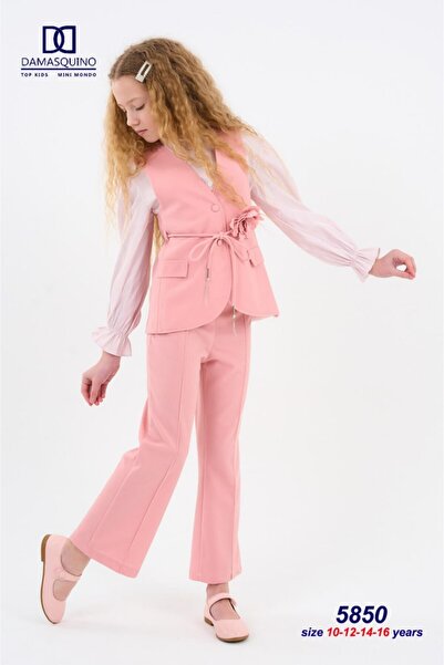 Top Kids بدلة بناتية رسمية من ثلاث قطع – موديل روز إيليغانس