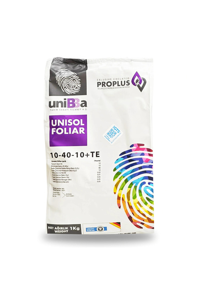 UNİBBA Unisol Foliar 10-40-10+Te Npk Yaprak Gübresi 1KG