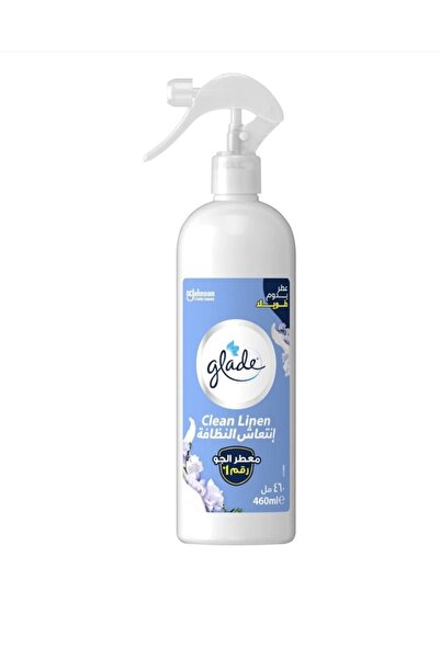 Glade معطر جو برائحة الكتان المنعش من جليد، يزيل الروائح غير المرغوب فيها من الهواء والأقمشة، 460 مل