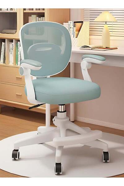 Taimi Adjustable Kids Study Chair with Footrest, Armrests, Mesh Back & Wheels – Blue