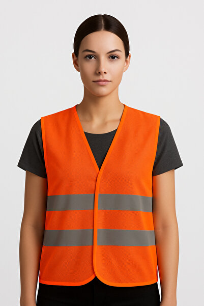 ALTINMAKAS Reflective Fluorescent Orange Work Safety Worker Vest