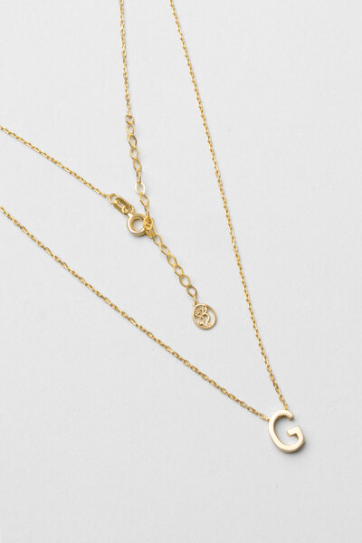 So CHIC... My Story G Harfi 18 Ayar Sarı Altın Kaplama 45 Cm Gümüş Kolye