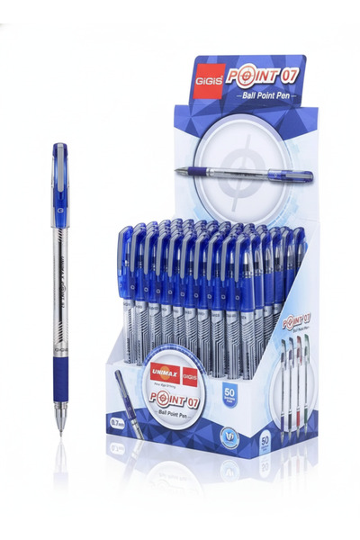 GIGISS قلم حبر جاف Gigis Point-7 بلمسة نهائية من الكروم - أزرق (0.7 مم، عبوة ...