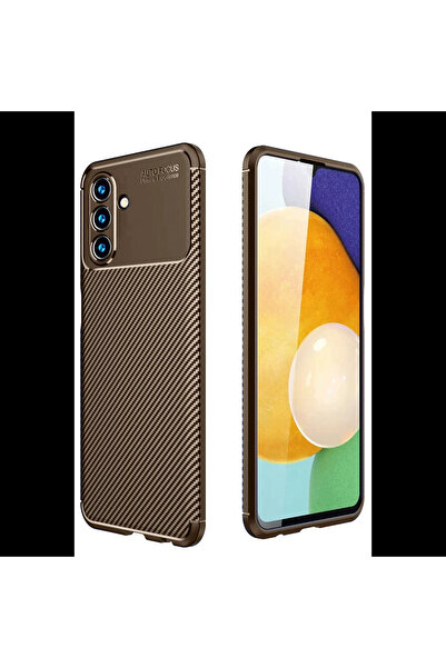 Genel Markalar Samsung Galaxy A36 Kılıf Auto Focus Karbon Kapak - Kahverengi