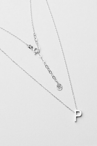 So CHIC... My Story P Harfi 18 Ayar Beyaz Altın Kaplama 45 Cm Gümüş Kolye
