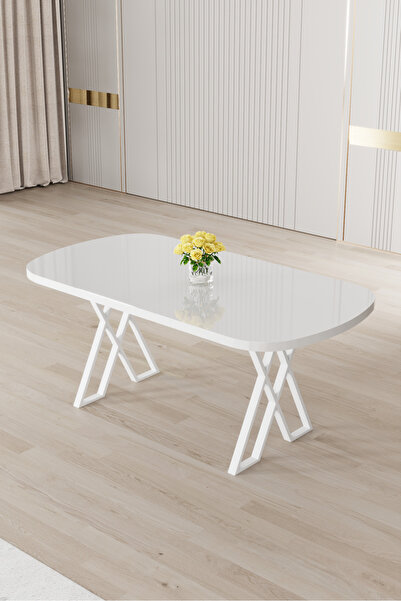 Canisa Kaye Serisi Mdf 90x168 Sabit Beyaz Mutfak Masası