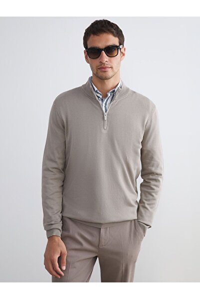 LC Waikiki Southblue Stand Collar Men's Knit Sweater