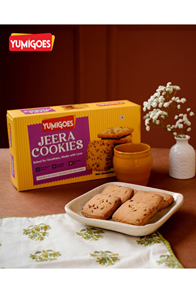 Yumigoes Jeera Cookies - Crunchy & Crispy - Carefully Crafted - No Trans Fat - 2 x 400 g