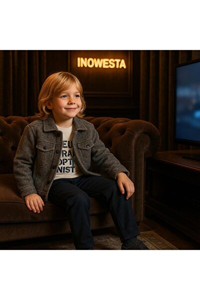 inowesta Boy's Thick Kaşe Jacket 3-Piece Set | Please Choose One Size Larger. |