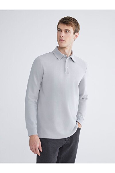 LC Waikiki Tricou pentru bărbați cu mânecă lungă cu guler polo clasic LCWAIKIKI