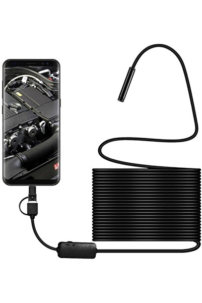 MANDU Cameră endoscopică Android 10 metri impermeabilă universală subțire pentru inspecția mașinii conexiune MicroUSB