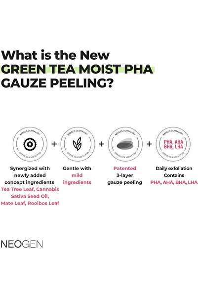 DERMALOG Dermalogy By Neogenlab Green Tea Moist PHA Gauze Peeling 30 Counts