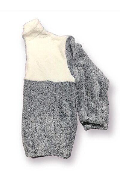 MEİLİFENG Erkek Polar Sweatshirt Yarım Fermuarlı Renk Bloklu Oversize Kalın Kışlık Sıcak Tutan Peluş Üst