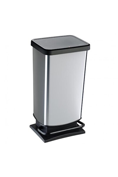 Rotho pedal bin, 40 L, black-silver